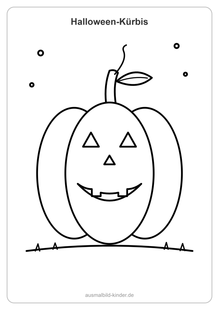 Halloween-Kürbis mit lachendem Gesicht zum Ausmalen – Halloween Ausmalbild für Kinder